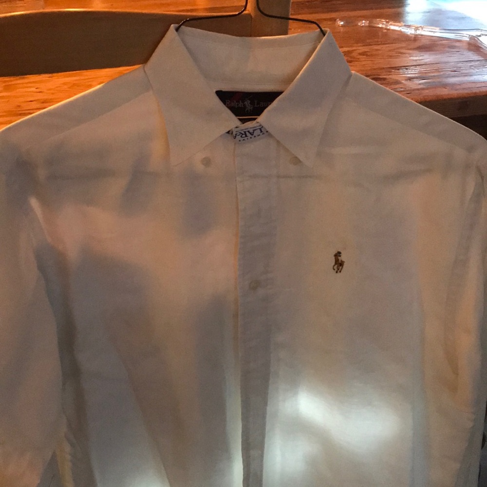 Polo button down in white